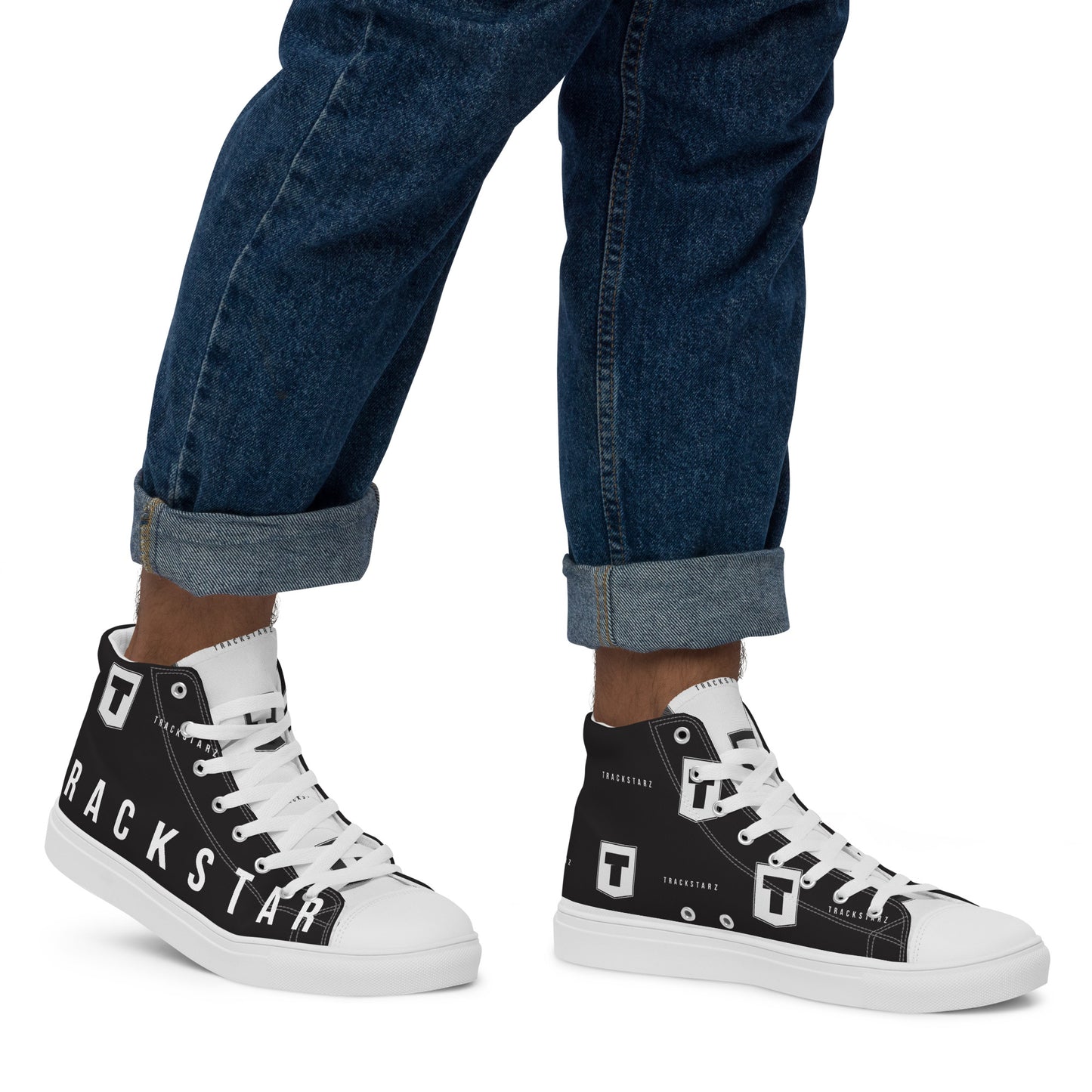 Trackstarz Men’s Black high top canvas shoes