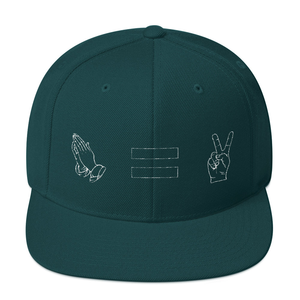Prayer = Peace Snapback Hat