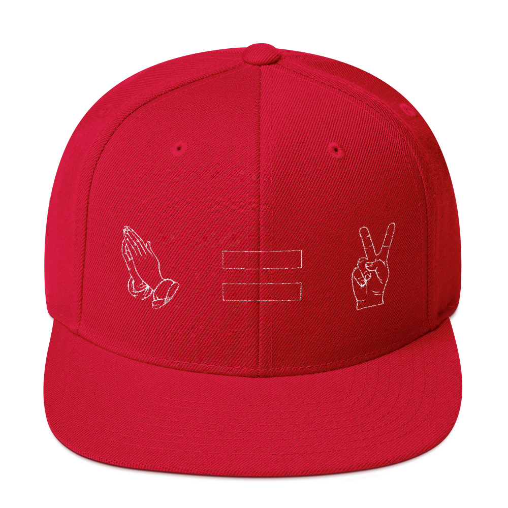 Prayer = Peace Snapback Hat
