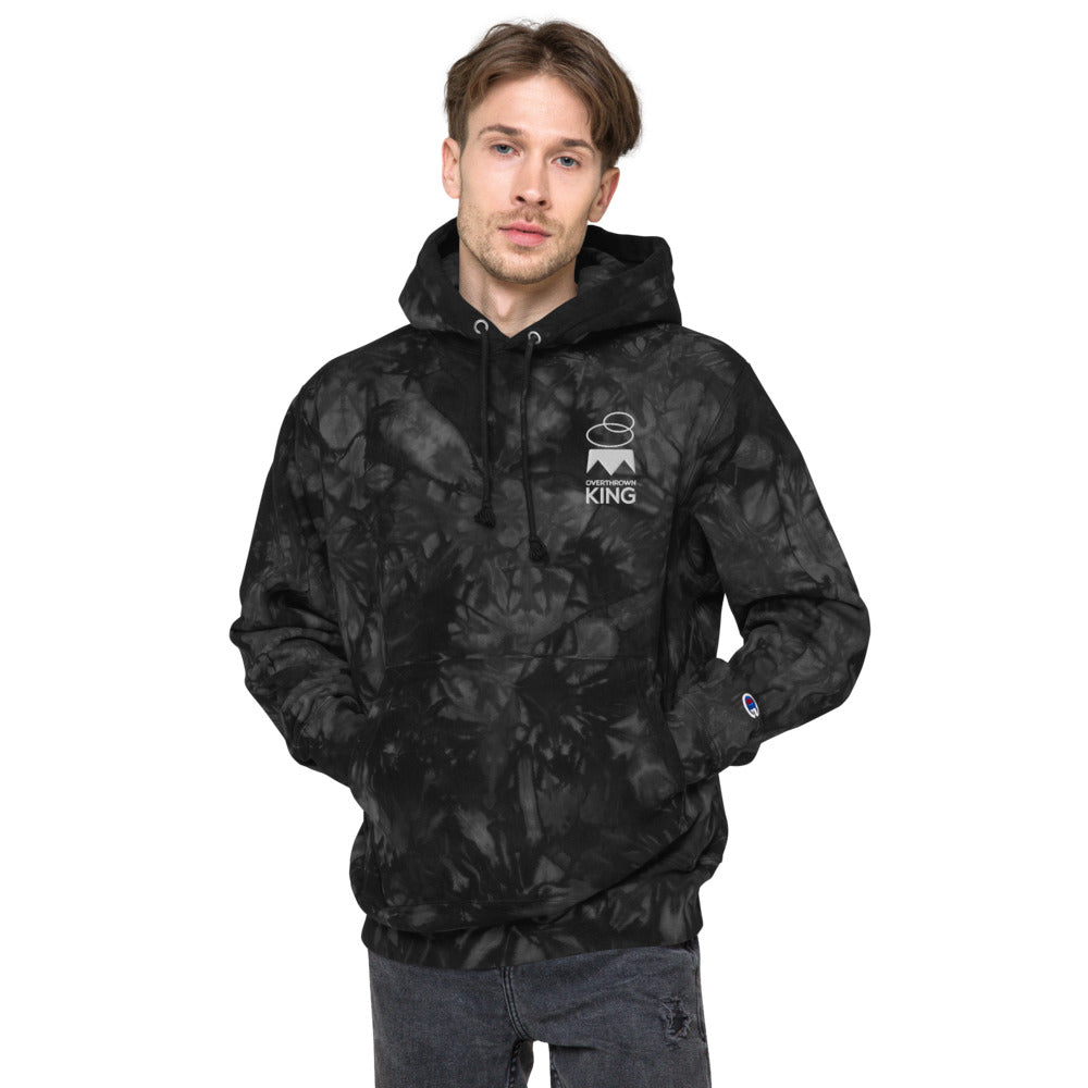 Overthrown King Unisex Champion tie-dye hoodie