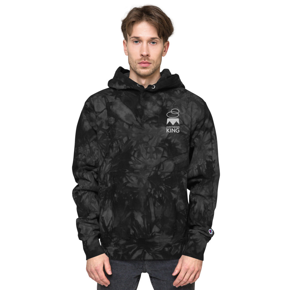 Overthrown King Unisex Champion tie-dye hoodie