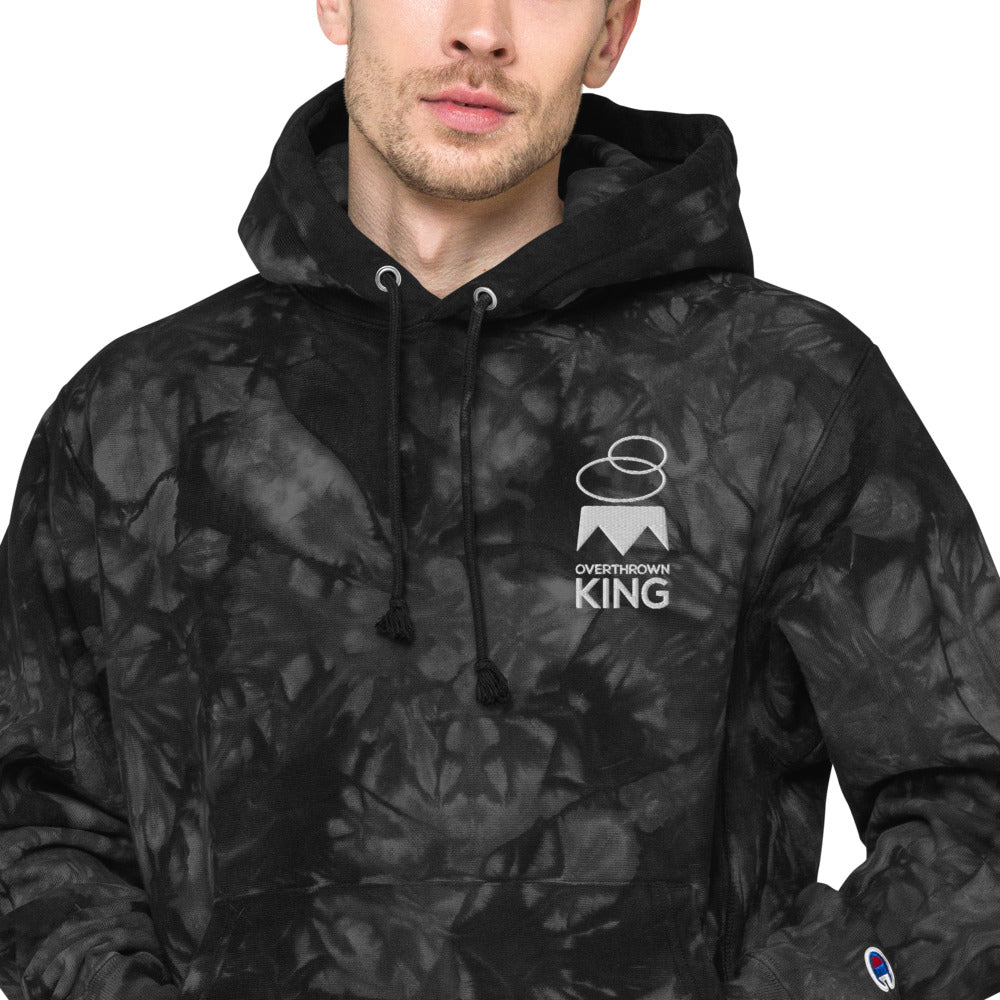 Overthrown King Unisex Champion tie-dye hoodie