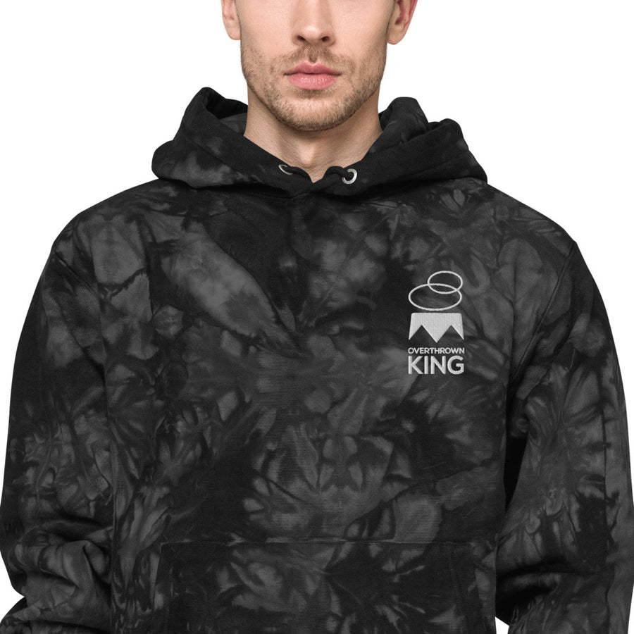 Overthrown King Unisex Champion tie-dye hoodie
