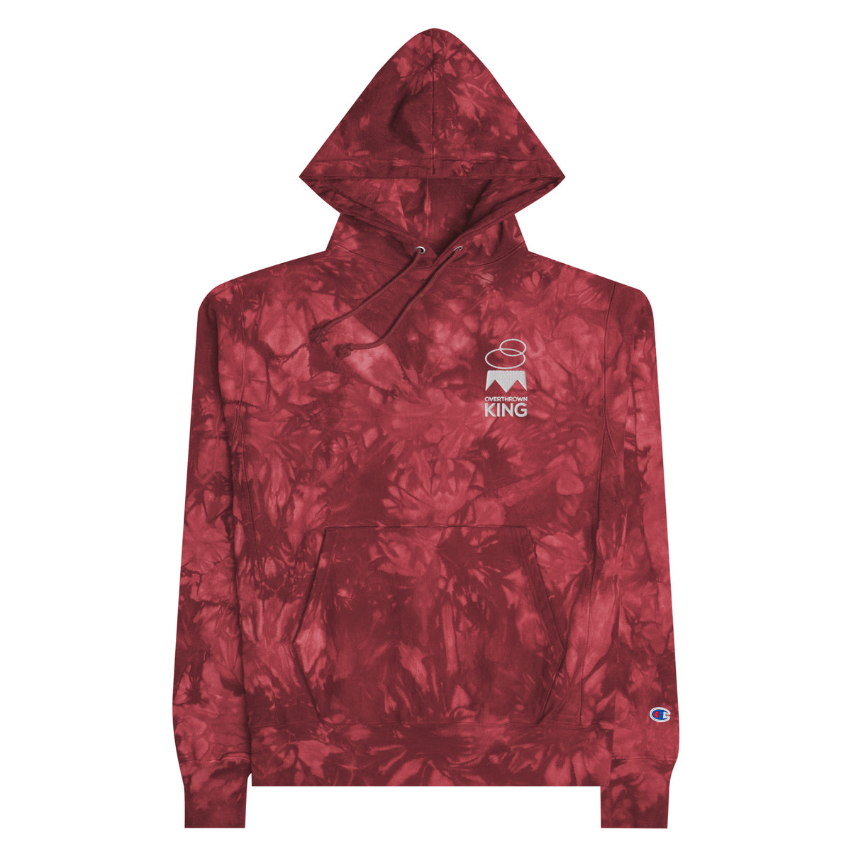 Overthrown King Unisex Champion tie-dye hoodie